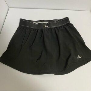 ALO Yoga Black Skirt Match Point Tennis Skort